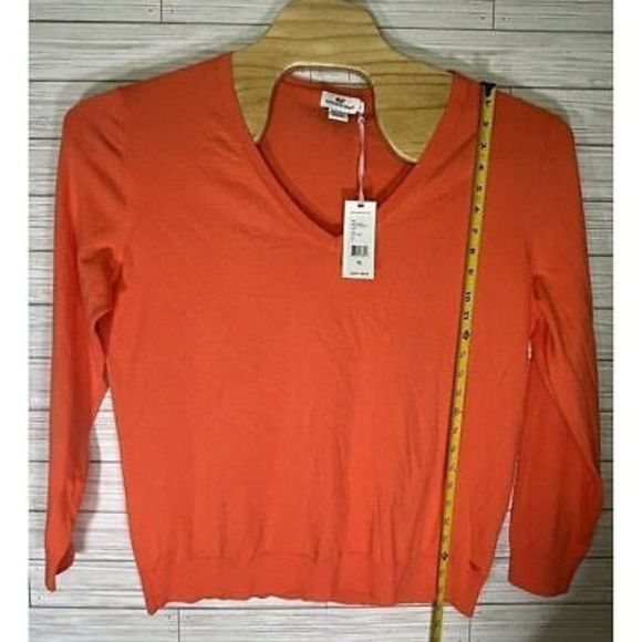 NWT Vineyard Vines Sweater Cara Cara V-Neck‎  Top Cotton Rayon Spandex Sz XL - Picture 6 of 7